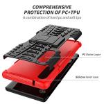 Yiakeng Cellular Phone Case, Shockproof Slim Protective Kickstand Hard Case for LG Velvet 5G (Red)