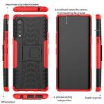 Yiakeng Cellular Phone Case, Shockproof Slim Protective Kickstand Hard Case for LG Velvet 5G (Red)