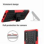 Yiakeng Cellular Phone Case, Shockproof Slim Protective Kickstand Hard Case for LG Velvet 5G (Red)