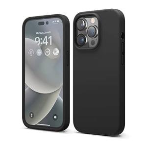 elago Compatible with iPhone 14 Pro Case, Liquid Silicone Case, Full Body Protective Cover, Shockproof, Slim Phone, Anti-Scratch Soft Microfiber Lining, 6.1 inch (Black)