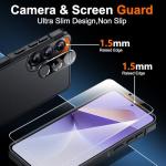 SPIDERCASE Designed for Samsung Galaxy S25 Case, [10 FT Military Grade Drop Protection], 2 Pack [Tempered Glass Screen Protector+Camera Lens Protector] Heavy Duty Shockproof Case, Black