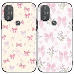 Zrutru 2 Pack Pink Bow Phone Case for Motorola Moto G Power 2022 4G 6.5",Cartoon Cute Kawaii Ribbon Bowknot Floral Flower Pattern Cases Aesthetic Design,Black TPU Bumper Protective Cover for Girls