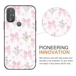 Zrutru 2 Pack Pink Bow Phone Case for Motorola Moto G Power 2022 4G 6.5",Cartoon Cute Kawaii Ribbon Bowknot Floral Flower Pattern Cases Aesthetic Design,Black TPU Bumper Protective Cover for Girls