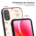 Zrutru 2 Pack Pink Bow Phone Case for Motorola Moto G Power 2022 4G 6.5",Cartoon Cute Kawaii Ribbon Bowknot Floral Flower Pattern Cases Aesthetic Design,Black TPU Bumper Protective Cover for Girls