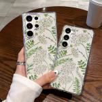 New Summer Leaves Clear Phone Case For Samsung Galaxy S25 Ultra S24 FE A56 A36 5G A55 S23 S22 S21 A54 A35 A26 A16 A06 Back Cover