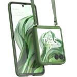 Motorola Razr+ (Plus) 2024/2025 Spring Green Adjustable Cross Body Case - Premium Lanyard Hinge Strap Cover for Stylish Carrying Convenience and Fashionable Drop Protection Not for Razr Ultra