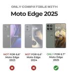 Dexnor for Motorola Moto Edge 2025 Case, [2 Front Frame] [Built-in Magnetic Slide Camera Cover & Kickstand] Heavy Duty Protection Shockproof Phone Case with Screen Protector, 6.7 inch Black
