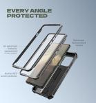 Dexnor for Motorola Moto Edge 2025 Case, [2 Front Frame] [Built-in Magnetic Slide Camera Cover & Kickstand] Heavy Duty Protection Shockproof Phone Case with Screen Protector, 6.7 inch Black