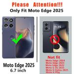 for Motorola Edge 2025 Case, [Military Grade Drop Tested] with Screen Protector, Dual Layer Protective Heavy Duty Cell Phone Cover Non-Slip Shockproof Case for Moto Edge 2025 (Black)