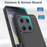 for Motorola Edge 2025 Case, [Military Grade Drop Tested] with Screen Protector, Dual Layer Protective Heavy Duty Cell Phone Cover Non-Slip Shockproof Case for Moto Edge 2025 (Black)