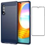 Asuwish Phone Case for LG Velvet 5G/LGVelvet Verizon G5 UW T-Mobile 2020 with Tempered Glass Screen Protector Cover and Cell Accessories Slim Soft TPU Phone Cases for LM G900UM 4G Tmobile Navy Blue