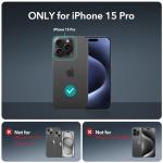 ESR for iPhone 15 Pro Case, Compatible with MagSafe, Full-Body Military-Grade Drop Proof Case for iPhone 15 Pro with Built-in 9H+ Tempered Glass Screen Protector, Clear Black