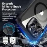 ESR for iPhone 15 Pro Case, Compatible with MagSafe, Full-Body Military-Grade Drop Proof Case for iPhone 15 Pro with Built-in 9H+ Tempered Glass Screen Protector, Clear Black