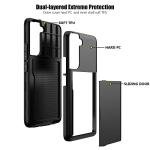 Nvollnoe for Samsung S22 Case with Card Holder 5G 6.1 inch Slim Dual Layer Heavy Duty Protective for Galaxy S22 Case Hidden Card Slot Wallet Case for Samsung S22(Black)