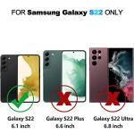 Nvollnoe for Samsung S22 Case with Card Holder 5G 6.1 inch Slim Dual Layer Heavy Duty Protective for Galaxy S22 Case Hidden Card Slot Wallet Case for Samsung S22(Black)