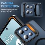 WakongHK for Motorola Moto G 2026/Moto G Play 2026 Case Magnetic, with Stash Stand & Screen Protector Military-Grade Shockproof Phone Translucent Matte Slim Case for Moto G 2026/Moto G Play 2026-Black