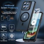 WakongHK for Motorola Moto G 2026/Moto G Play 2026 Case Magnetic, with Stash Stand & Screen Protector Military-Grade Shockproof Phone Translucent Matte Slim Case for Moto G 2026/Moto G Play 2026-Black