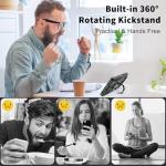 Vofolen for Motorola Moto G 5G 2025 Case with Card Holder [Store 2 Cards] + 360° Magnetic Rotated Ring Kickstand Dual Layer Heavy Duty Shockproof Wallet Phone Case for Moto G 5G 2025, Black