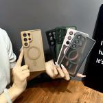 Magnetic Luxury Matte Translucent Armor Shockproof Case For Samsung Galaxy S26 S25 S24 Ultra Plus Magsafe Wireless Charge Cover