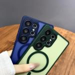 Magnetic Luxury Matte Translucent Armor Shockproof Case For Samsung Galaxy S26 S25 S24 Ultra Plus Magsafe Wireless Charge Cover