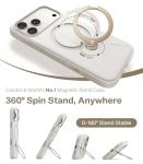 TORRAS Q3 Silicone for iPhone 17 Pro Max Case Stand, Fit for MagSafe, Liquid Silicone Soft Cozy Grip, 360 Spin Magnetic Stand, Camera Control, Protective Case for iPhone 17 Pro Max, Ivory Gold