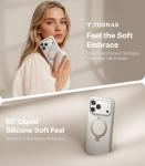 TORRAS Q3 Silicone for iPhone 17 Pro Max Case Stand, Fit for MagSafe, Liquid Silicone Soft Cozy Grip, 360 Spin Magnetic Stand, Camera Control, Protective Case for iPhone 17 Pro Max, Ivory Gold