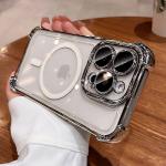 Plating Shockproof Airbag Magsafe Wireless Charge Case For iPhone 17 Air 16 15 14 13 12 Pro Max Anti Shock Proof Magnetic Covers