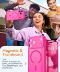CANSHN Magnetic Compatible with iPhone 17 Pro Max Case, Upgraded [Full Camera Protection] [Compatible with Magsafe] [Translucent Matte] Shockproof Protective Phone Cover 6.9 Inch - Hot Pink