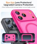 CANSHN Magnetic Compatible with iPhone 17 Pro Max Case, Upgraded [Full Camera Protection] [Compatible with Magsafe] [Translucent Matte] Shockproof Protective Phone Cover 6.9 Inch - Hot Pink