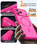 CANSHN Magnetic Compatible with iPhone 17 Pro Max Case, Upgraded [Full Camera Protection] [Compatible with Magsafe] [Translucent Matte] Shockproof Protective Phone Cover 6.9 Inch - Hot Pink
