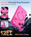 CANSHN Magnetic Compatible with iPhone 17 Pro Max Case, Upgraded [Full Camera Protection] [Compatible with Magsafe] [Translucent Matte] Shockproof Protective Phone Cover 6.9 Inch - Hot Pink