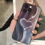 Valentines Purple Heart-Shaped Phone Case For Samsung Galaxy S25 S24 S23 S22 S21 Ultra Plus FE A26 A36 A56 A35 A55 A34 A54 Cover