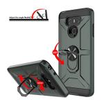 GAMEMIUZ Case for LG G6, with [3X Tempered Glass Screen Protector], Built-in Ring Kickstand and Magnetic Car Mount Shockproof Dropproof Military Grade Armor Rugged Cover for LG G6 - Dark Green