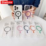 Transparent Armour Magnetic Case Shelluxe For iPhone 16 15 14 Plus 13 12 11 Pro Max Cases Luxury Corners Protector Phone Cover
