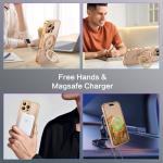 GUAGUA for iPhone 16 Pro Case with Stand, Magnetic Clear Cases Plating Edge Invisible Ring Holder Slim Protective Shockproof Kickstand Phone Case for iPhone 16 Pro 6.3 inch, Desert Titanium Gold
