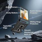 Zcgibo for Motorola Razr 2024/2025 Case [Not fit Ultra or Plus], with Hinge Protection & Built-in Screen Protector,360°Kickstand Full-Body Rugged Shockproof Protective Cover for Moto Razr 2024 - Black