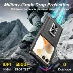 Zcgibo for Motorola Razr 2024/2025 Case [Not fit Ultra or Plus], with Hinge Protection & Built-in Screen Protector,360°Kickstand Full-Body Rugged Shockproof Protective Cover for Moto Razr 2024 - Black