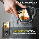 Zcgibo for Motorola Razr 2024/2025 Case [Not fit Ultra or Plus], with Hinge Protection & Built-in Screen Protector,360°Kickstand Full-Body Rugged Shockproof Protective Cover for Moto Razr 2024 - Black