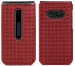 Nakedcellphone Case for LG Classic Flip, [Metallic Red] Protective Snap-On Hard Shell Cover [Grid Texture] for LG Classic Flip Phone L125DL