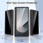 VEGO for Samsung Z Fold 6 Case with Built-in Privacy Screen Protector & Kickstand - Full-Body Hinge Protection & Slide Camera Cover - Shockproof Protective Case for Galaxy Z Fold 6 5G 2024 - Black