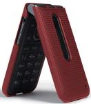 Nakedcellphone Case for LG Classic Flip, [Metallic Red] Protective Snap-On Hard Shell Cover [Grid Texture] for LG Classic Flip Phone L125DL