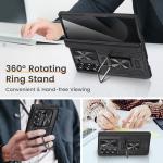 VEGO for Samsung Z Fold 6 Case with Built-in Privacy Screen Protector & Kickstand - Full-Body Hinge Protection & Slide Camera Cover - Shockproof Protective Case for Galaxy Z Fold 6 5G 2024 - Black