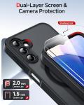 LeYi for Samsung Galaxy A14-5G Phone Case: A14 Samsung Phone Case [Magnet Fit] with [2 PCS] Screen Protector, Raised Camera Guard & Frosted Translucent Soft-Touch Protective Funda para A 14, Black