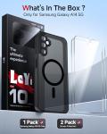 LeYi for Samsung Galaxy A14-5G Phone Case: A14 Samsung Phone Case [Magnet Fit] with [2 PCS] Screen Protector, Raised Camera Guard & Frosted Translucent Soft-Touch Protective Funda para A 14, Black
