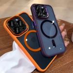 Magnetic Metal Lens Bumper Protection Case For iPhone 17 16 15 14 13 12 11 Pro Max Wireless Charger Hard Cover For Magsafe Funda