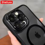 Luxury Magnetic Metal Bumper Protection Case Shelluxe For iPhone 16 15 14 Plus 13 12 Pro Max Cases Translucent Hard Phone Cover
