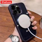 Luxury Magnetic Metal Bumper Protection Case Shelluxe For iPhone 16 15 14 Plus 13 12 Pro Max Cases Translucent Hard Phone Cover