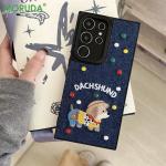 Colorful Embroidered Dog Phone Case for Samsung Galaxy S25 Ultra S24 S23 S22 S21 S20 Plus Ultra Cartoon Shockproof Denim Cover