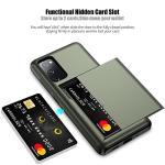 Nvollnoe for Samsung S20 FE Case with Card Holder Dual Layer Heavy Duty Protective for Galaxy S20 FE Case Hidden Card Slot Slim Wallet Cover for Samsung S20 FE 5G 6.5''(Green)
