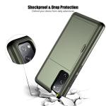 Nvollnoe for Samsung S20 FE Case with Card Holder Dual Layer Heavy Duty Protective for Galaxy S20 FE Case Hidden Card Slot Slim Wallet Cover for Samsung S20 FE 5G 6.5''(Green)